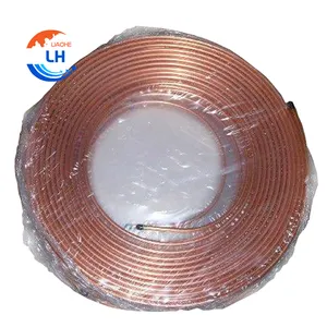 Tubo de cobre redondo em bobinas 6.35*0.8*15000mm tubos de cobre 99,99% puro