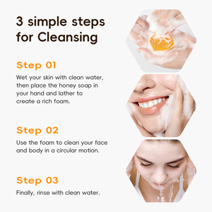 Jabón Sólido Artesanal Laikou Honey Natural Glow, Limpiador <span class=keywords><strong>Facial</strong></span>, <span class=keywords><strong>Gel</strong></span> de Ducha, Jabón para Manos, Cara, Espalda y Codos, 20g - Product Image 5