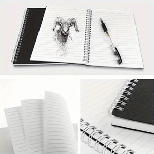 Paquete de 1 Cuaderno Espiral con Tapa Suave de Papel Kraft, Planificador Universitario con Rayas, Tamaño A5, 140 Páginas (70 Hojas), Resistente a las Manchas, Regalo Térmico Premium - Product Image 3