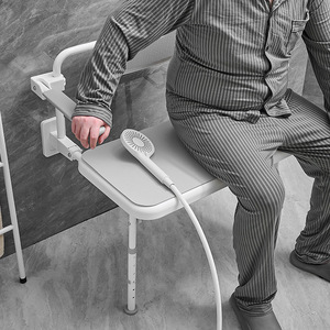 Wall Mounted <b>Folding</b> <b>Shower</b> Seat 150 Kg Capacity Non Slip Bathroom Safety <b>Stool</b> For Elderly And Disabled People - Product Image 1