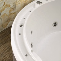 Baignoire de massage à hydrothérapie en acrylique pour 3 personnes, 1,8 m, à encastrer, avec drain intégré, design moderne, jacuzzi combiné massage