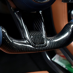 Volante de Cuero y Fibra de Carbono Personalizado para <span class=keywords><strong>Jaguar</strong></span> XF XE XJ F-TYPE F-PACE XFL <span class=keywords><strong>XK</strong></span>, Modificación y Mejora del Interior - Product Image 3