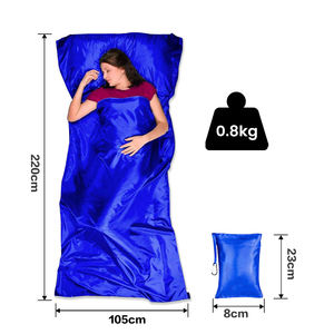 E-RIKE Forro <span class=keywords><strong>de</strong></span> Saco <span class=keywords><strong>de</strong></span> Dormir <span class=keywords><strong>de</strong></span> Poliéster Ultraligero y Respetuoso con la Piel, Mini, para 3 Estaciones, para Hotel - Product Image 2