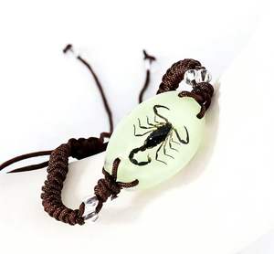 <span class=keywords><strong>Bracelet</strong></span> en corde de macramé fait main LC202512248, cordon tressé, <span class=keywords><strong>bijoux</strong></span>, fossiles d'ambre, insectes, pour hommes et femmes - Product Image 2