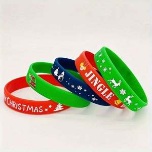 Bracelet en silicone de Noël, bracelet imprimé avec un motif de dessin animé, fête de Noël, bracelet en silicone créatif, logo personnalisé - Product Image 2