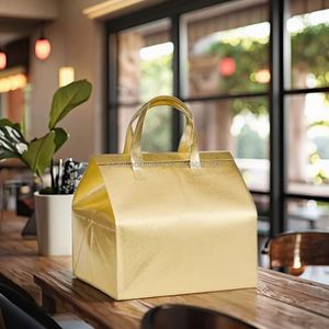 Sac isotherme grand format écologique, personnalisé, imperméable, sac à lunch thermique, sac fourre-tout non tissé, sac de livraison de nourriture chauffé avec fermeture éclair - Product Image 1