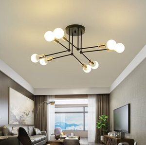 Lustre moderne en acrylique à LED avec 6 et <span class=keywords><strong>8</strong></span> <span class=keywords><strong>ampoules</strong></span>, cadre en fer blanc chaud pour salon - Product Image 2