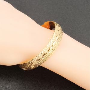 Pulseras de Oro Laminado 18K/24K Estilo Árabe de Dubái en Oferta, Brazaletes de Latón, Joyería de Moda, Brazaletes Chapados en Oro Indio para Mujer - Product Image 5