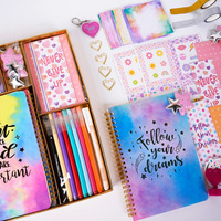 Set de Diario DIY para Niñas, Kit Completo de Scrapbook, Cuadernos Cosidos con Hilo, 40 Hojas, Cubierta de Papel, Manualidades, Papelería, Regalo