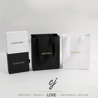 Sac à main en carton de luxe Carline avec logo personnalisé, emballage carré en papier pour boucle d'oreille, collier, boîte à tiroir pour cadeau de bijouterie