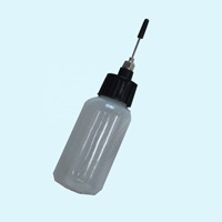 Botella de Plástico PP con Tapón Luer Lock Negro, Aguja Plana de Acero Inoxidable, Grado Médico 19G, Herramienta de Dispensación Estéril