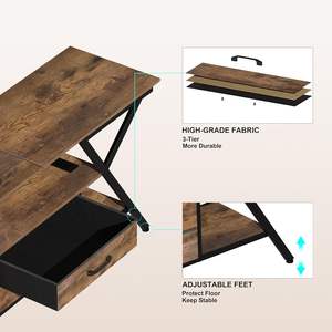 Table TV contemporaine en gros de 55 pouces avec prise de courant pour téléviseur jusqu'à 65 pouces LED, 2 tiroirs en tissu, meubles de maison en bois - Product Image 4