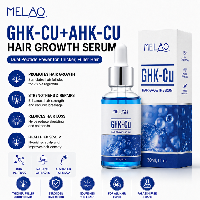 High-Efficiency Hair Growth Serum with GHK-Cu & AHK-Cu Peptides Targets Follicle Activation Frizz Control & Scalp Revitalization