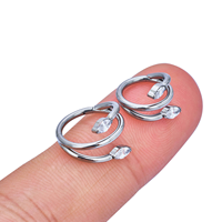 Kaishee ASTM F136 Titane 16G Double Marquise CZ Anneau de septum articulé sans soudure pour piercing Daith et Helix