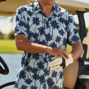 Polo de Manga Corta con Dos Botones y Diseño Acordonado, Camisa de Golf Estampada de Alta Calidad, Polo Personalizado 100% Algodón - Product Image 2