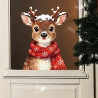 Autocollant de Noël statique pour fenêtre, électrostatique, double face, réutilisable, décoration de maison, autocollant détachable