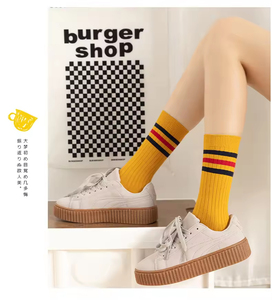 Warm Winter Custom Cashmere Women's <b>Socks</b> Fashion Stripes Design Crew <b>Socks</b> for Women Wholesale High Quality - Product Image 3