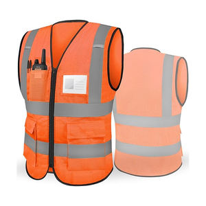 Chaqueta de seguridad industrial de último diseño, chaleco de alta visibilidad, múltiples bolsillos, 100% poliéster para correr al aire libre - Product Image 5