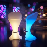 Chaise de bar LED, tabouret haut, changement de couleur RGB, télécommande, étanche, plastique PE, pour salon, KTV, hôtel, mobilier de bar LED