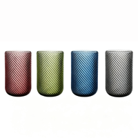 Ensemble de verrerie vintage en verre gaufré motif tournesol, 10 oz, coloré, comprenant des gobelets à vin, des verres Hi-ball, des verres tumbler et des verres rétro sans plomb pour eau et jus