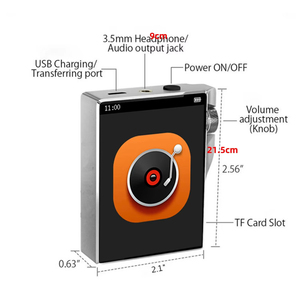 Lecteur MP3 HiFi en métal personnalisé en usine, écran tactile de 2,4 pouces, audio sans perte DSD avec molette de contrôle pour audiophile - Product Image 4