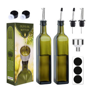 2Pcs Glass <span class=keywords><strong>Oliver</strong></span> & Vinegar 500ml * 2 pour la cuisine avec bec <span class=keywords><strong>S</strong></span>/<span class=keywords><strong>S</strong></span> à ouverture automatique - Product Image 1