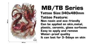 Tatuajes Temporales Grandes de Transferencia por Agua con <span class=keywords><strong>Diseño</strong></span> de Animal, Dios, Geisha y <span class=keywords><strong>Corona</strong></span> para Hombres, a la Moda y Ecológicos - Product Image 2