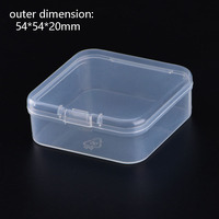 Boîte de rangement en plastique PP recyclable et écologique, petite, carrée, 54*54*20mm, avec couvercle, pour outils, directement de l'usine, prête à être expédiée, vente en gros