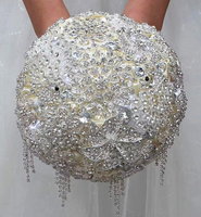 Buket Bros Pernikahan Mewah Baru Kristal Rhinestone Buatan-Tanaman Hias Berkualitas Tinggi untuk Dalam/Luar Ruangan untuk Hari Ibu Natal