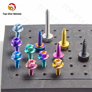 TITST Gr5 boulons en titane filtre à air <span class=keywords><strong>carrosserie</strong></span> vis autotaraudeuse tête <span class=keywords><strong>de</strong></span> bride vis hexagonale boulons pour moto voiture vélo - Product Image 2