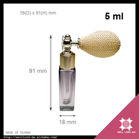 Atomiseur de parfum cylindrique en verre Well Lord Inc. 5ml/10ml PB152_C01, sérigraphie couleur personnalisée, qualité certifiée, livraison gratuite