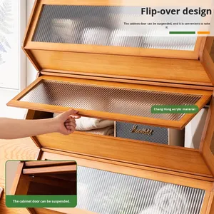 Bamboo <strong>Storage</strong> Cabinet <strong>Chest</strong> Drawers Multi-Layer Shelf Modern Simple Design for Home Bedroom Living Room - Product Image 3