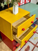 Commode modulaire en bois multicolore, meuble de rangement librement combinable, commode en bois assemblable pour la maison et la chambre d'enfant