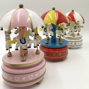 Caja de Música de Carrusel de Estilo Europeo <span class=keywords><strong>Laputa</strong></span>, Hecha de Plástico y Madera, Regalo de Cumpleaños - Product Image 4