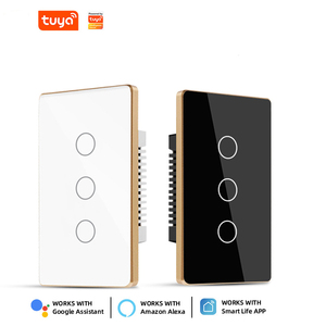 Interruttore Smart WiFi Tuya US AU con <span class=keywords><strong>Controllo</strong></span> Vocale Alexa, Senza Neutro, Interruttore a Muro Elettrico Intelligente in Metallo con Touch Screen - Product Image 1