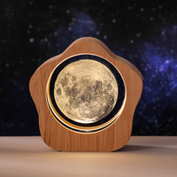 Lampe de nuit LED romantique en cristal avec base en bois, lampe de bureau en verre gravée au laser, cadeau pour la Saint-Valentin, décoration de la maison