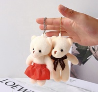 Porte-clés en peluche mini ourson personnalisé en gros, porte-clés mignon en forme d'ours en peluche, pendentif clé en peluche douce pour cadeaux promotionnels