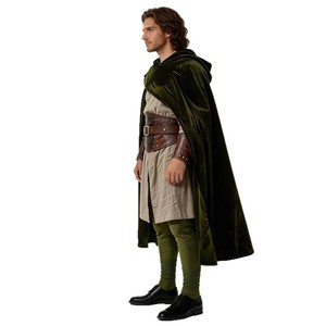Capa <span class=keywords><strong>de</strong></span> Terciopelo <span class=keywords><strong>de</strong></span> Estilo Novedoso 2026 para Cosplay <span class=keywords><strong>de</strong></span> Halloween: Mago, Caballero, Vampiro, Guerrero - Unisex para Adultos - Product Image 5