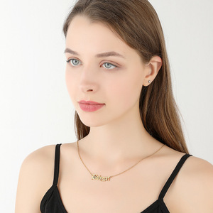 <span class=keywords><strong>2023</strong></span> nuevo colgante signos del zodiaco collares 18K oro Acero inoxidable oro 12 collar del zodiaco - Product Image 5