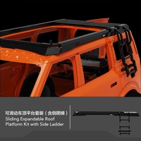 Plateforme de toit coulissante avec échelle latérale pour SUV et véhicule tout-terrain – Kit de support de chargement robuste en aluminium pour l'escalade