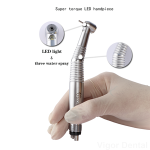 Pièce à main dentaire haute vitesse avec générateur électronique et lampe LED, turbine à air 1/4 trou - Product Image 2