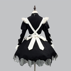 Nuevo Disfraz de Halloween, Estilo Oscuro, Vestido de Sirvienta con Mangas Abullonadas, Estilo Japonés Gótico Lolita - Product Image 3