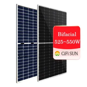 중국 바이 페이셜 530w 540w 이중 유리 pv 모듈의 집에 태양 전지 패널을 추가하는 평균 비용 550w 제조 업체