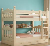 Derniers modèles de lit double avec boîte Lits superposés en bois massif pour enfants blanc bleu rose marron