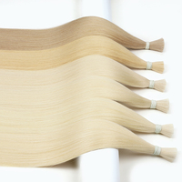 Extensions de Cheveux en Gros 100g 20 22 Pouces Cheveux Blonds Clair Russes à Cuticules Alignées 100% Naturels Cheveux Vierge en Vrac