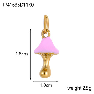 Abalorios de Esmalte con Forma de Hongo Coloridos |   Colgantes de Acero Inoxidable con Baño de Oro PVD de 18K para Fabricación de Joyería DIY |   Impermeable e Hipoalergénico - Product Image 6