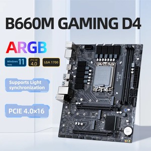 Nueva Placa Base para Juegos ERYING M-ATX <span class=keywords><strong>B660M</strong></span> Compatible con Intel LGA1700 de 12.ª/13.ª/14.ª Generación, Gráficos No Integrados, Doble <span class=keywords><strong>DDR5</strong></span>/DDR4 - Product Image 2