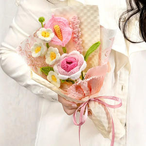 Bouquet fini en lavande, lys de la vallée et muguets, crocheté à la main, cadeau pour la fête des mères - Product Image 4