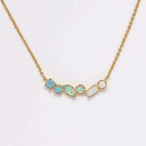 DUYIZHAO Collier européen et américain tendance en cuivre plaqué or véritable avec zircon géométrique douze mois <span class=keywords><strong>de</strong></span> <span class=keywords><strong>naissance</strong></span> en pierre pour femme cadeau - Product Image 2