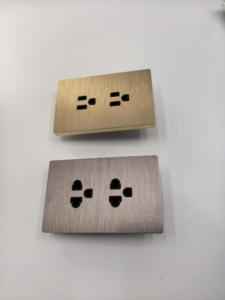 High End New Arrival Best Price Aluminum 118 US Standard Wall <b>Light</b> Double 3 Pole <b>Socket</b> Toggle Switch and <b>Socket</b> - Product Image 1